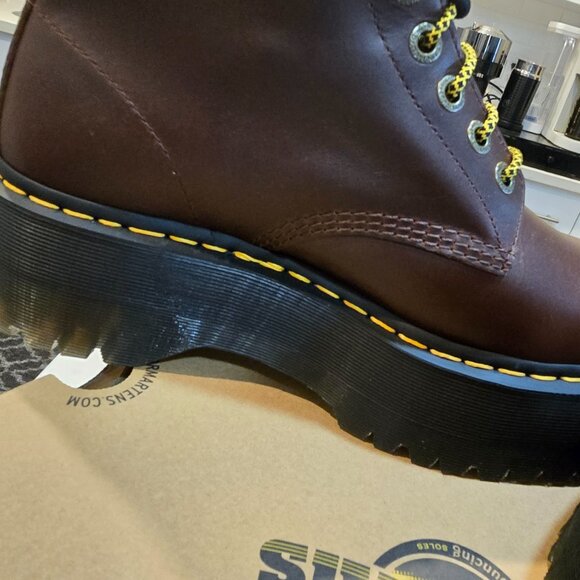 Dr. Doc Martens 1460 Pascal Max Dark Brown Mens Size 10 Leather Combat Boots NEW - Picture 9 of 16